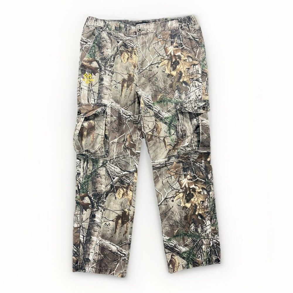 Realtree Pants Mens 36x31 Xtra Camouflage Hunting Cargo Outdoor‎ Cotton Camo